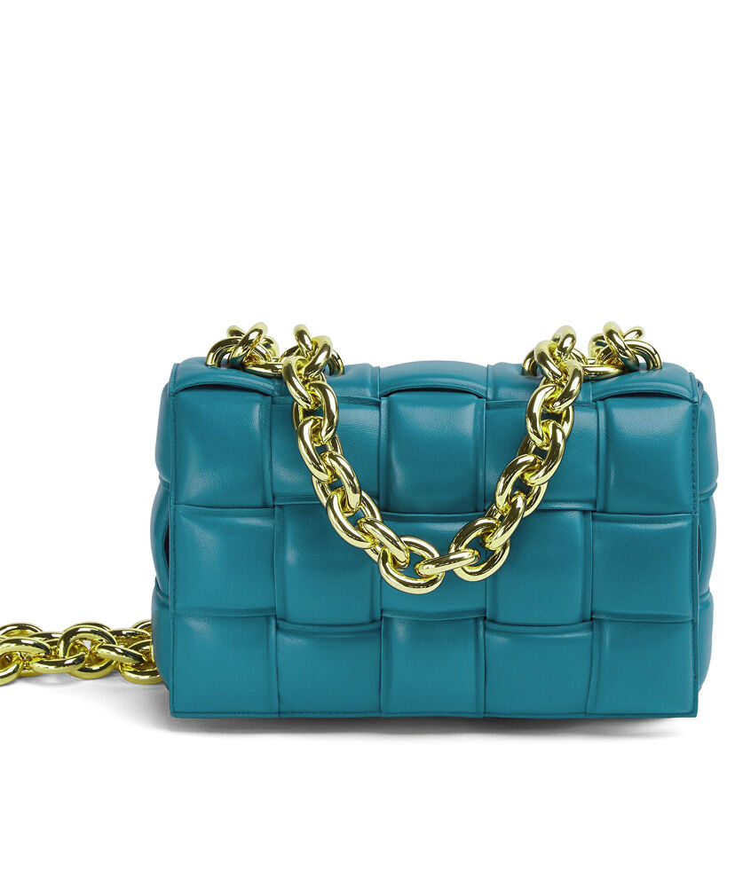 Bottega Veneta Chain Cassette Crossbody Bag Lambskin Blue